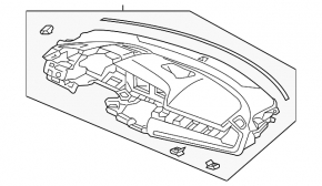 Торпедо передняя панель без AIRBAG Honda Civic X FC 16-21 черная