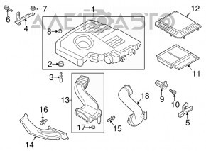 Conducta de aer pentru filtru Ford C-max MK2 13-18, prinderile sunt rupte