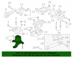 Подушка двигателя правая Land Rover Range Rover Evoque 12-17 2.0