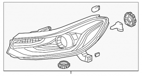 Фара передняя левая Chevrolet Trax 17-22 галоген + LED DRL