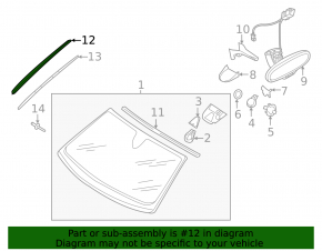 Bandă decorativă parbriz stânga Audi A7 12-18