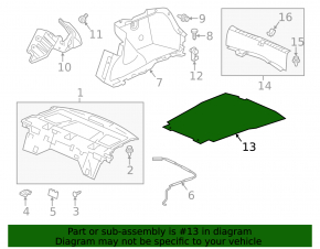 Пол багажника Honda Accord 13-15 черный