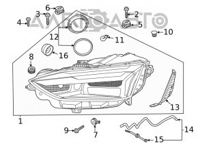 Фара передняя правая в сборе Audi A5 F5 20-25 LED