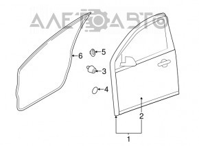 Дверь голая передняя правая Nissan Versa 12-19 графит KAD тычки