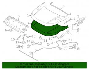 Capotă bara spate Land Rover Range Rover Evoque 12-18 5D, aluminiu