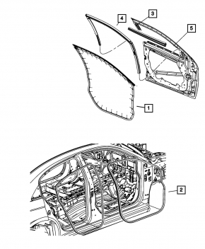 Уплотнитель двери передней левой Chrysler 200 11-14