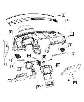 Перчаточный ящик, бардачок Chrysler 300 11-23