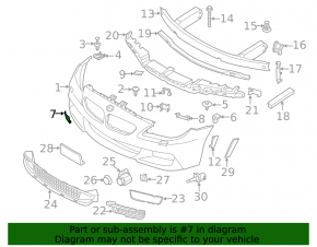 Заглушка буксировочного крюка переднего бампера BMW 6 F06 F12 12-18 M пакет