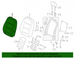 Водительское сидение VW Passat b7 12-15 USA без airbag, кожа беж