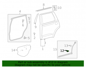 Garnitura ușii din față dreapta pentru Lexus ES350 07-12