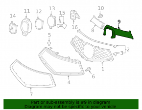 Grila radiatorului stânga de bază Acura MDX 17-20 resturi