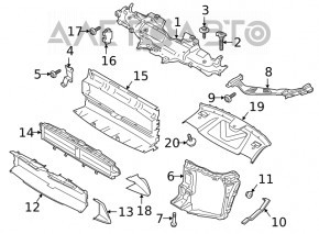 Suport intercooler dreapta pentru Porsche Macan 15-26, fragment rupt, suport rupt