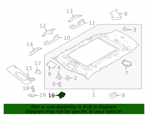 Cârlig de montare parasolar șofer Land Rover Range Rover Velar 18-23 negru