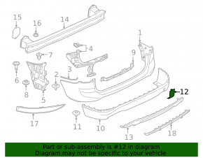 Заглушка буксировочного крюка заднего бампера BMW X1 F48 16-22