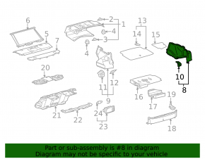 Capacul arcului drept Lexus GS450h 06-11 negru