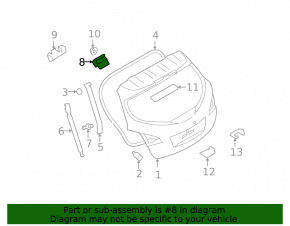 Петля двери багажника правая Nissan Murano 09-14