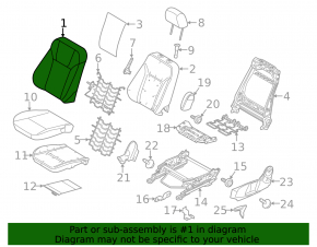 Водительское сидение Ford Fiesta 11-19 без airbag, механ, ткань черн, без одной ручк регулир
