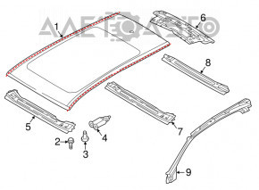 Крыша металл Audi Q7 16-26 под панораму, отпилена
