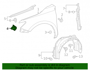 Кронштейн крыла передний левый Toyota Camry v55 15-17 usa