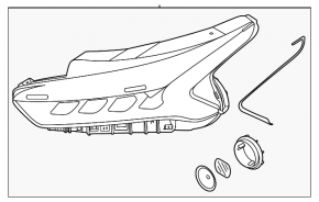 Far LED dreapta față Kia K5 21-24, lampă reflectorizantă cu MFR