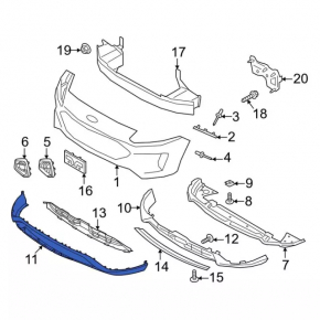 Губа переднего бампера Ford Escape MK4 23-26 St-line