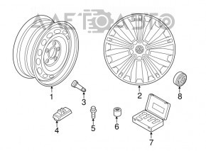 Disc jantă R18 x 7J ET43 VW Tiguan 18-19, bordură ușoară
