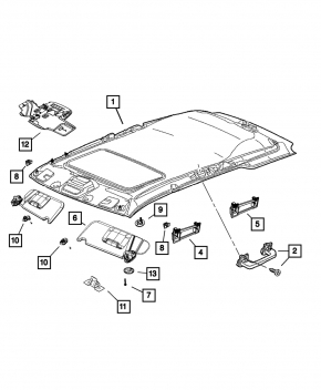 Козырек левый Jeep Grand Cherokee WK2 11-13 беж