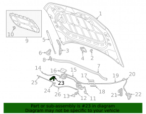 Ручка открытия замка капота подкапотная VW Atlas 21-26