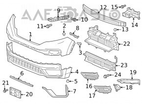 Structura marginii barei față pentru Honda CRV 20-22, găuri nestandardizate, zgârieturi