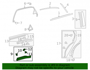Накладка двери нижняя наружная задняя левая Lexus RX450h 10-15 с хромом hybrid