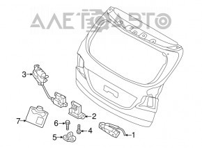 Кнопка открытия двери багажника Hyundai Santa FE Sport 13-16