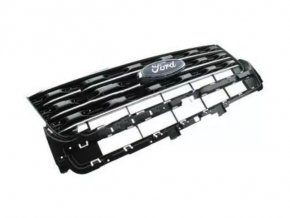 Решетка радиатора grill с каркасом и хромом в сборе Ford Explorer 16-17 рест, с эмблемой, песок