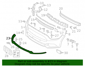 Губа переднего бампера Ford Mustang mk6 15-17