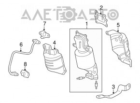 Коллектор выпускной с катализатором передний Honda Accord 13-17 3.5,ржавый