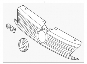 Решетка радиатора grill VW Jetta 15-18 USA GLI
