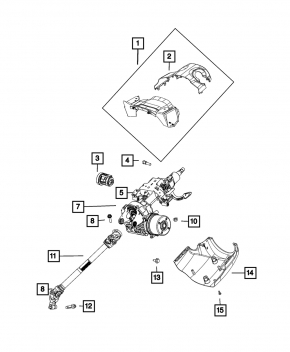 Рулевая колонка ЭУР Jeep Compass 22-26 с карданчиком