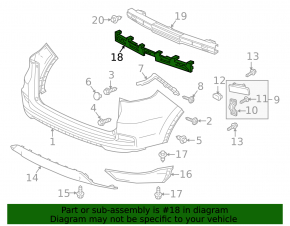 Absorbantul de bara spate pentru Honda CRV 12-14 pre-restilizare