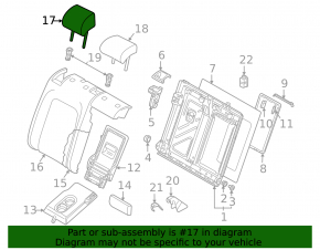 Подголовник 2 ряда левый Volkswagen ID.4 23-26 темно-серый