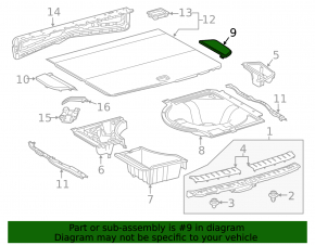 Пол багажника правый Lexus RX350 RX450h 16-22 коричневый