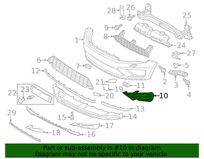 Grilă laterală bară față dreapta VW Touareg 15-17 neagră