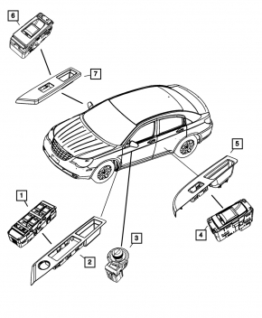 Управление стеклоподъемником передним левым Chrysler 200 11-14