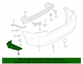 Защита заднего бампера левая Subaru Impreza 4d 17-23 GK
