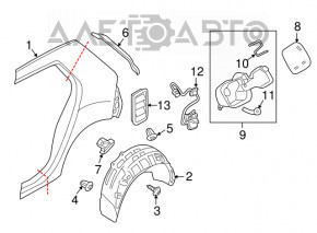 Подкрылок задний правый VW Golf 15-21