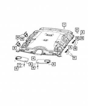 Козырек левый Fiat 500L 14-19 серый