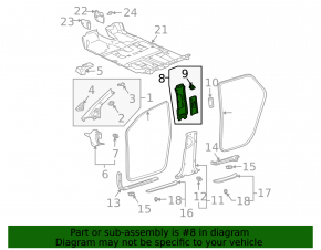 Накладка центральной стойки верхняя ремень левая Lexus RX300 RX330 RX350 RX400h 04-09 беж