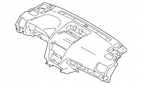 Торпедо передняя панель без AIRBAG Subaru Forester 16-18 SJ черная