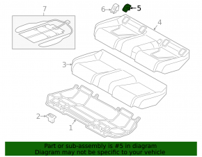 Накладка Isofix заднего ряда Audi A6 C7 12-18 черная