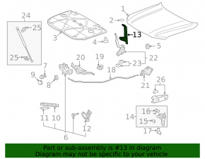 Планка замка капота Toyota Land Cruiser 08-15 дорест