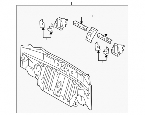 Panoul din spate al Toyota Avalon 13-18 negru pe caroserie