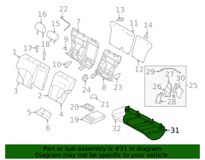 Задний ряд сидений 2 ряд Subaru Outback 10-12